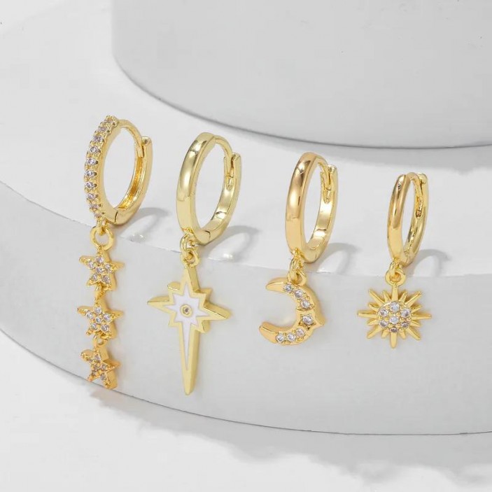 Conjunto de Brincos Kelly – 4 Peças